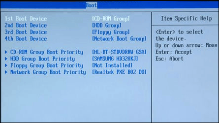hp bios settings