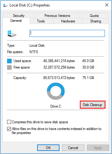 run disk cleanup