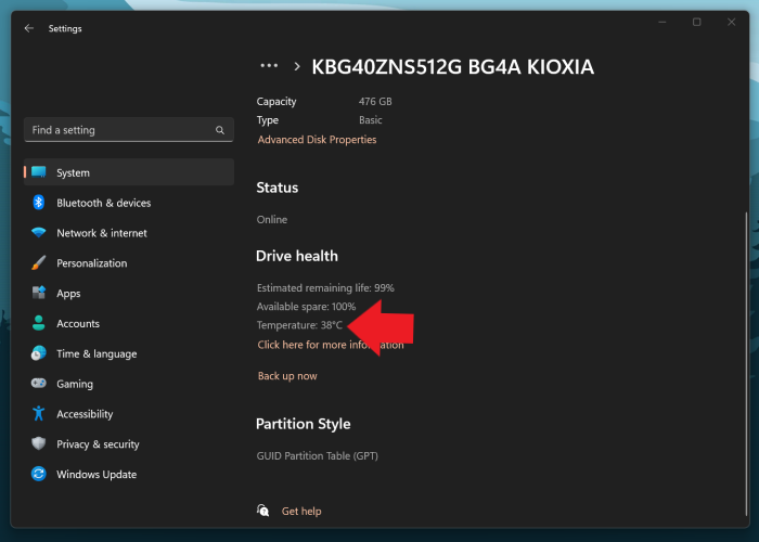 storage drive health