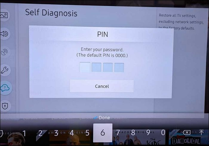 add the pin of samsung tv