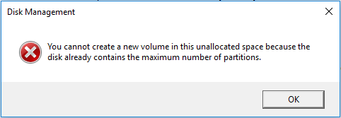 partition maximum number limit