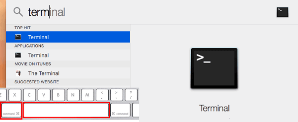 find terminal