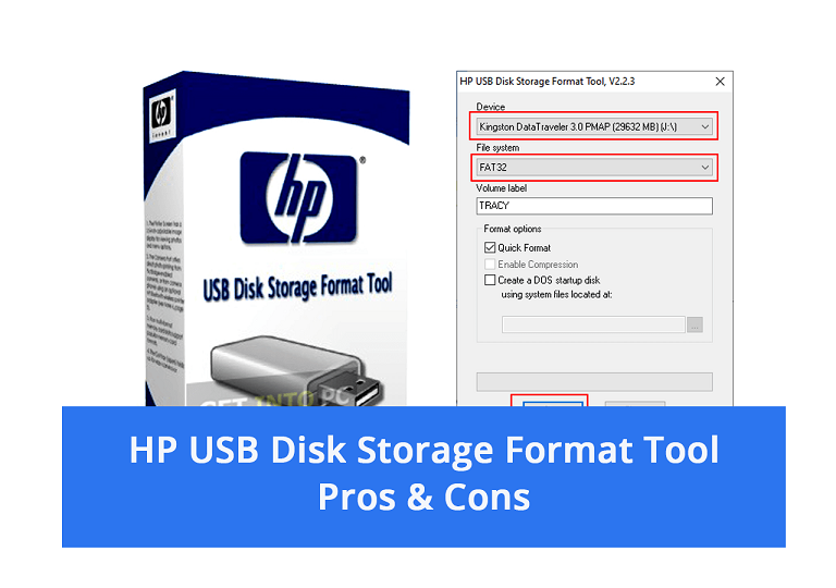 HP USB disk storage format tool