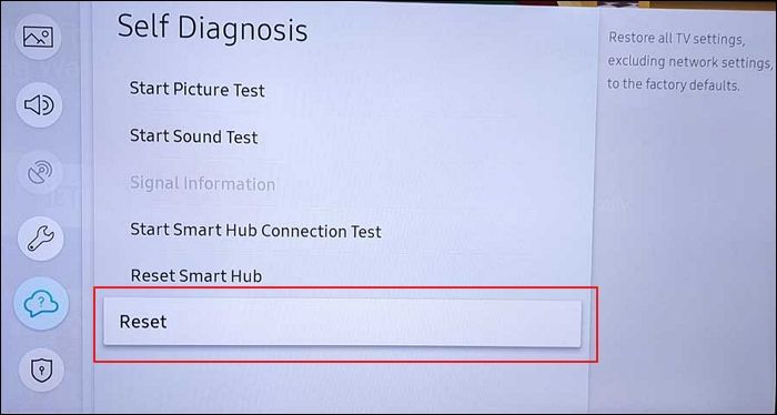 proceed with reset option