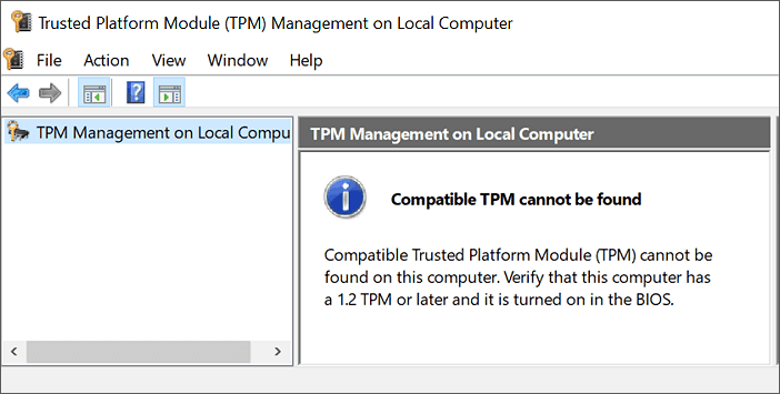 tpm is not found