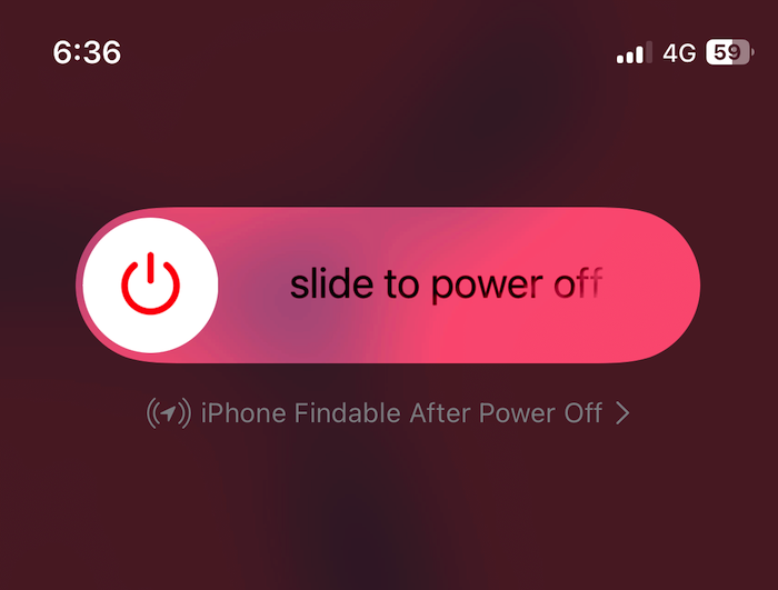 turn off iPhone by sliding the icon to the right