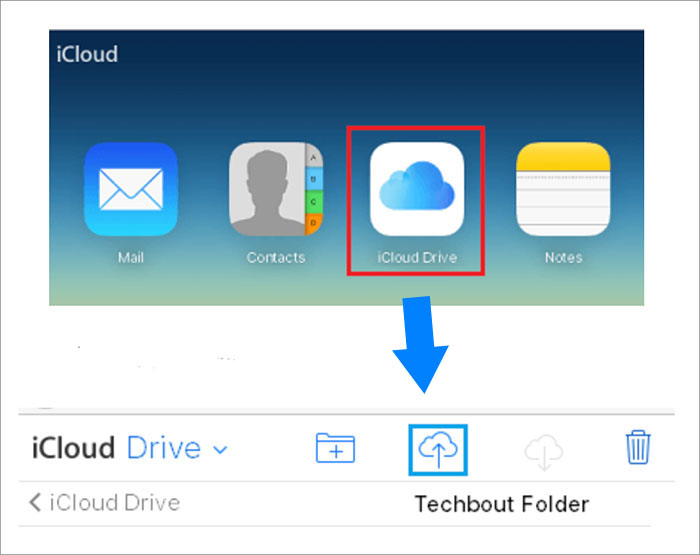 Upload the WhatsApp backup files to the iCloud Drive