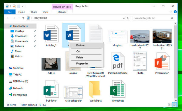 recover deleted files from recycle bin in windows 8