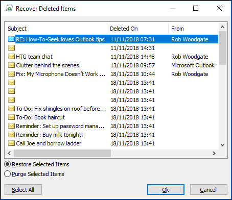 how to recover a deleted folder in outlook