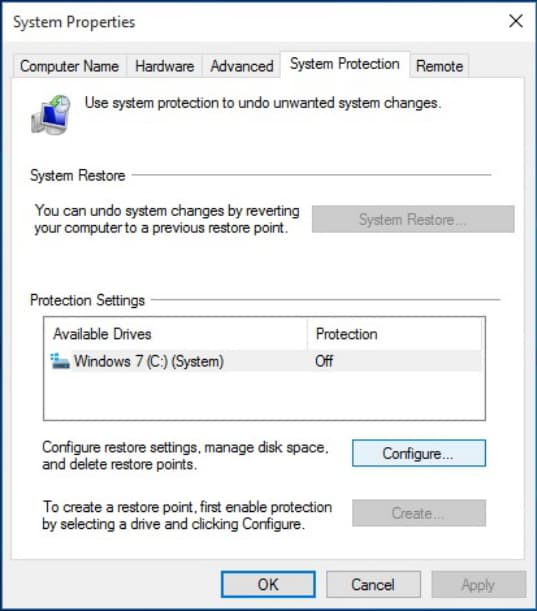 how to delete system restore points windows 10