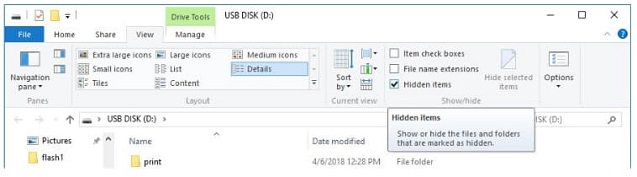 recover hidden files on flash drive