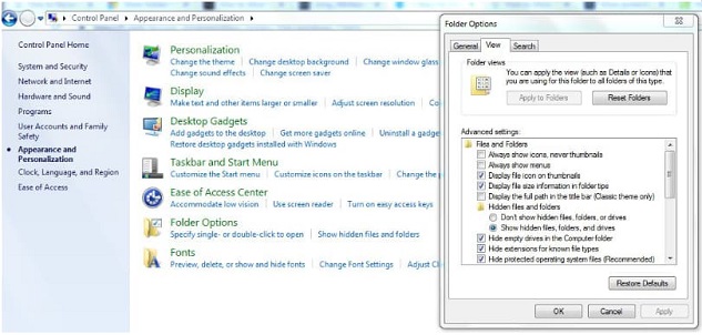 recover hidden folder in windows 7
