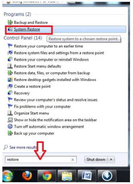 recover lost files after system restore windows 7