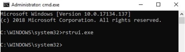 restore points disappeared windows 10
