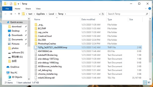 how to restore temporary files windows 10