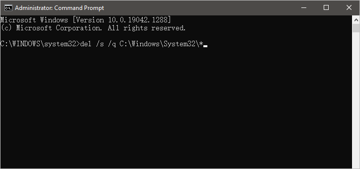 how to delete Sytem32 folder with CMD