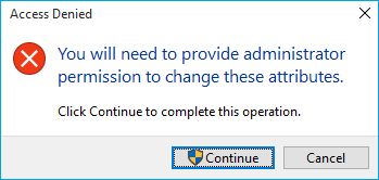 documents and settings folder access denied