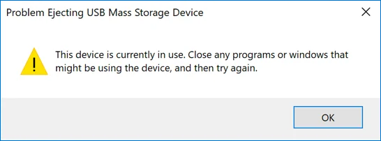 Have problem ejecting USB mass stoarge device