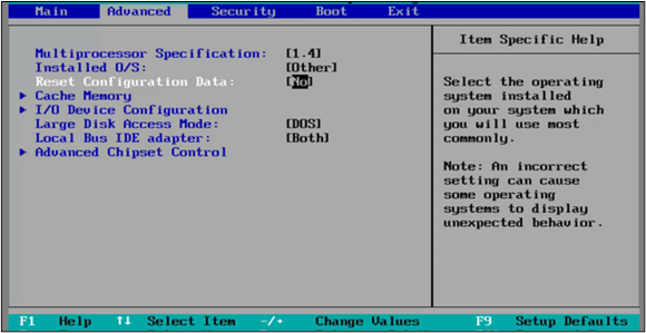 reset BIOS