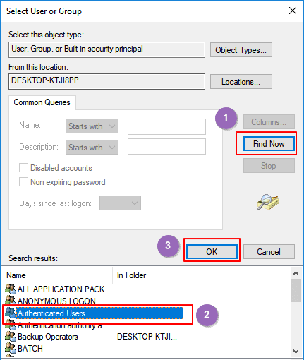 Select authenticated user to give permission of accessing Word file