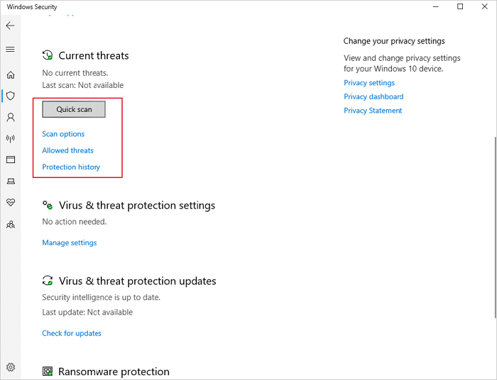 fix Kernel Data Inpage Error with windows defender