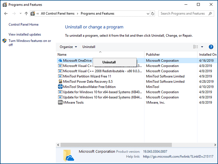uninstall programs