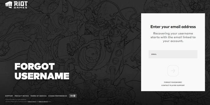 Recover Riot/League of Legends Without Username