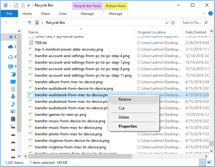 How to perform ASUS data recovery from Recycle Bin