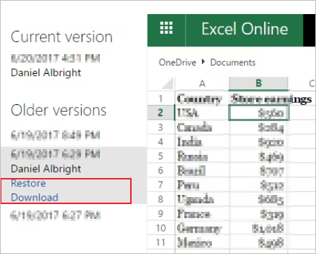 Recover Overwritten Excel Files from OneDrive - 3