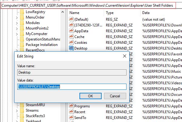 input the Desktop Value data