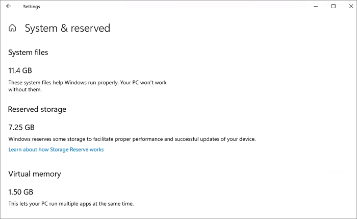 Windows 11 size - system reserved