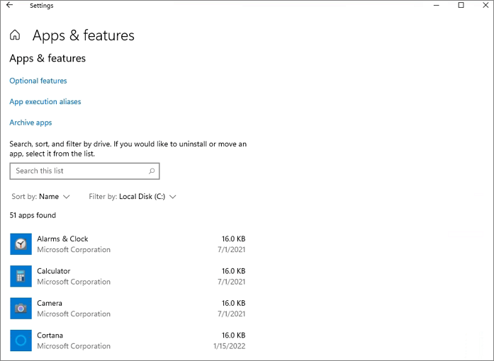 Windows 11 size - applications