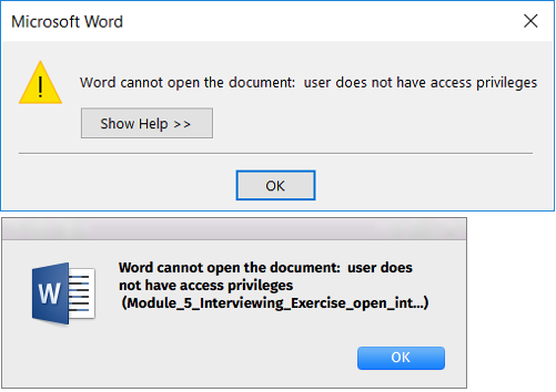 Error: Word cannot open the document