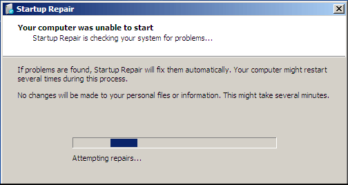 your computer was unable to start