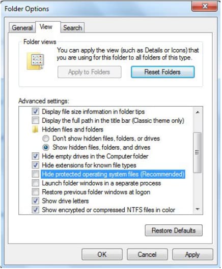 restore missing appdata folder in windows 7