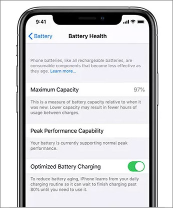 Check iPhone's battery health