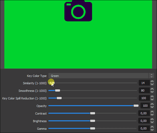obs adjust green screen