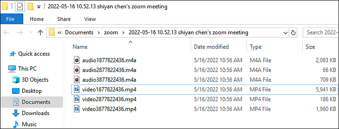 view zoom recordings in local files