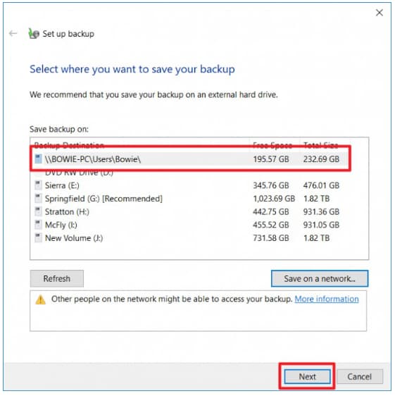 select network drive