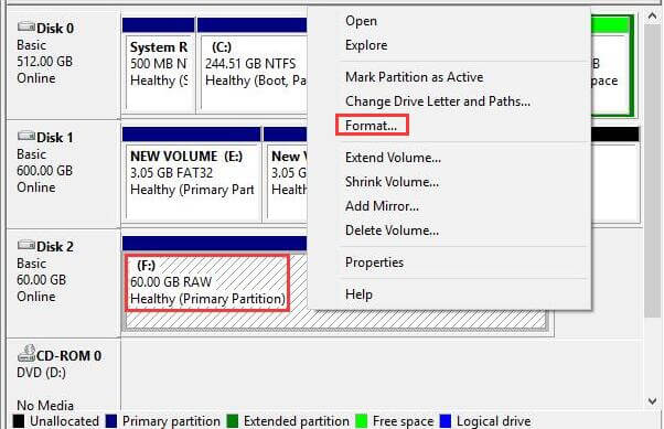 raw drive to ntfs