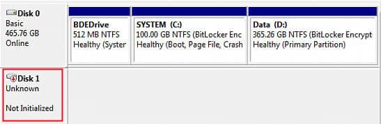 ssd not showing up in disk management