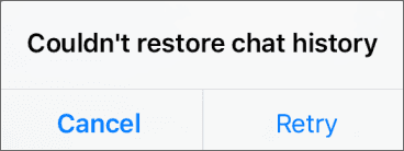 whatsapp chat history restore from icloud backup failed or stuck