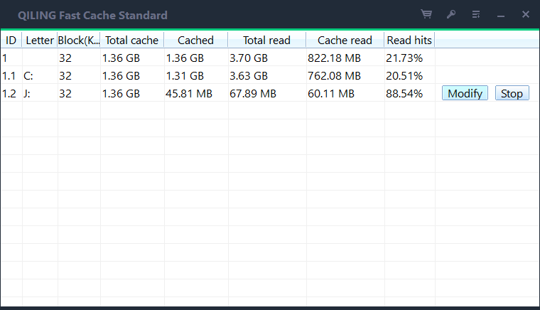 Show cache data info