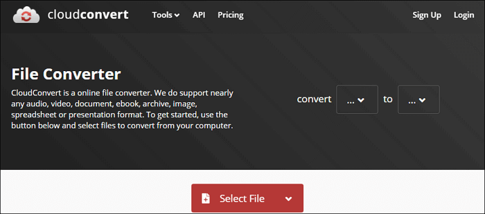 Convert HEIC to JPG with cloudconvert