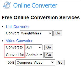 Online converter