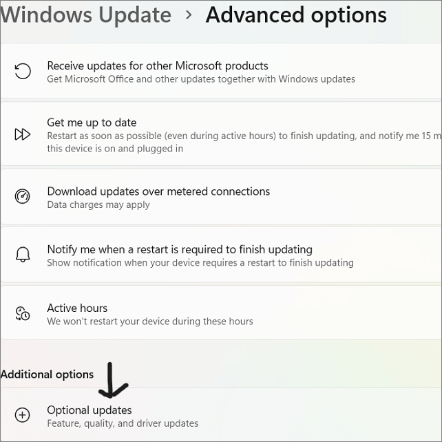 optional updates