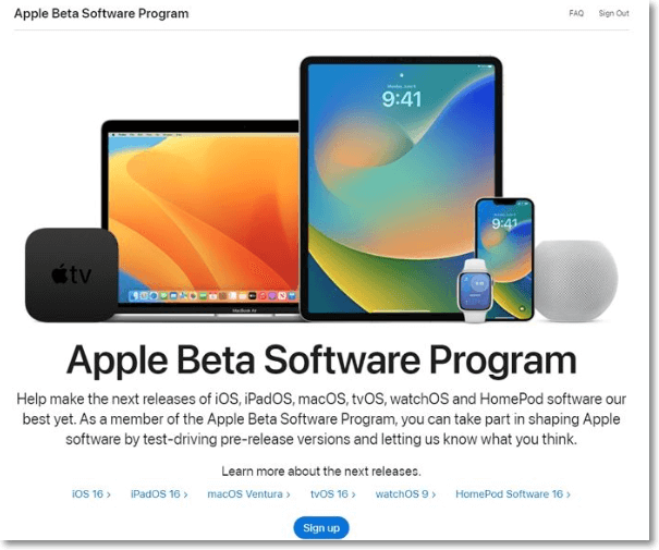 apple beta software program