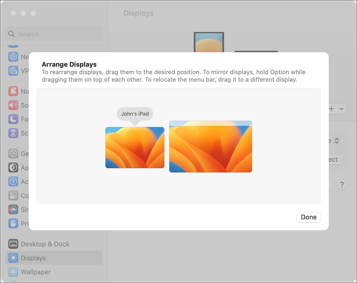 arrange display