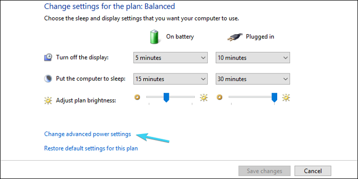 Change Settings for the Battery Plan