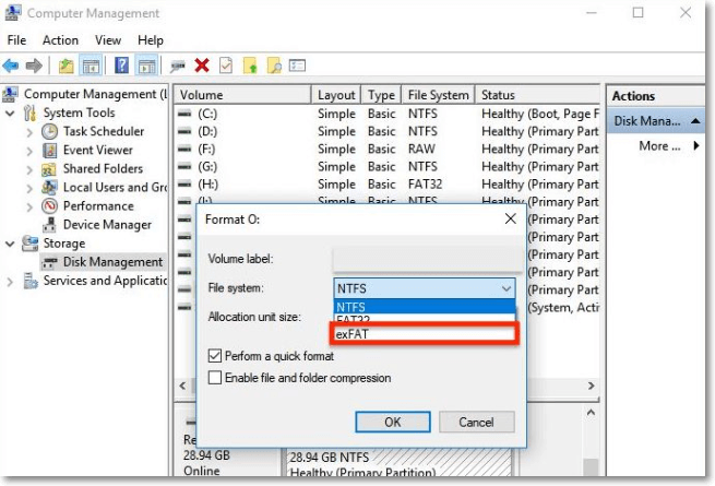 changing file system